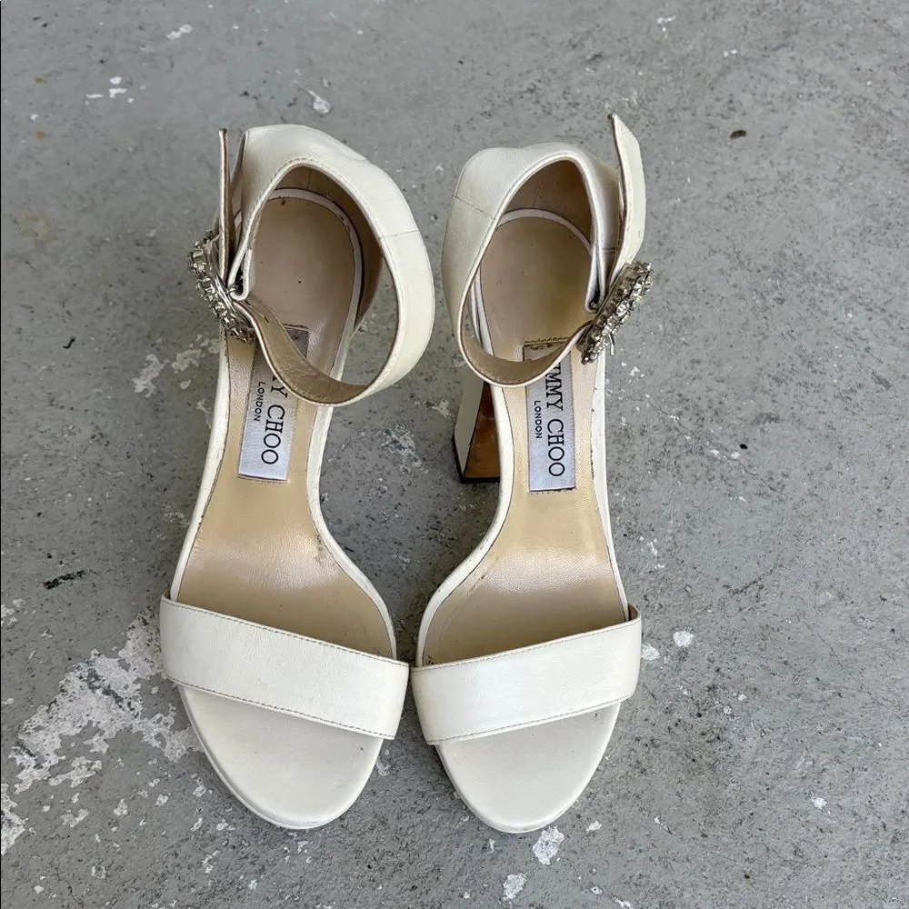 Jimmy Choo Mionne 120 Latte Leather platforms